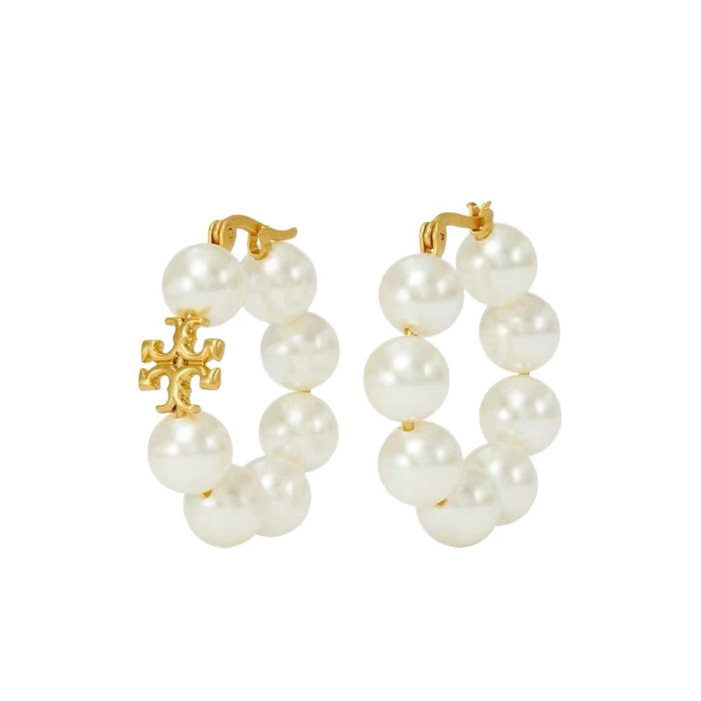 Tory Burch Vintage Asymmetrical Pearl Earrings